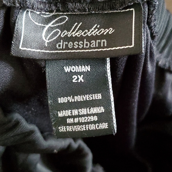 Wide Leg Black Plus Size Pants - Picture 3 of 4